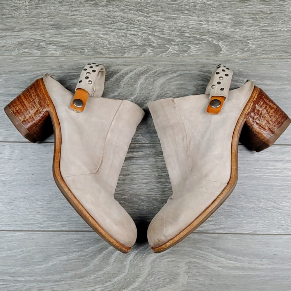 A.S. 98 Sling Back Studed Leather Ankle Mules Shoes 40